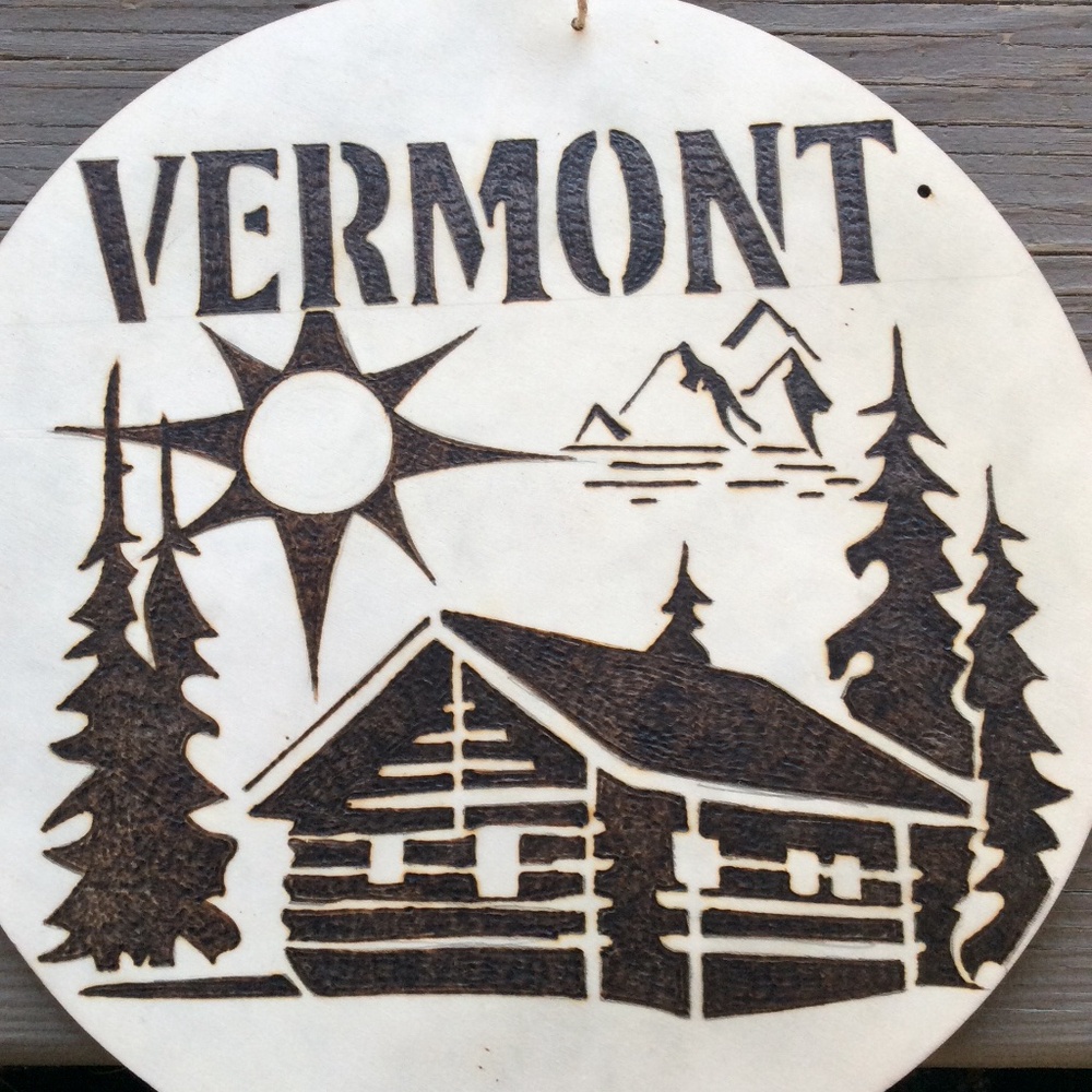 Handmade Wall Hanging Wood-Burning Art Made In Vermont